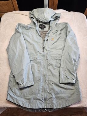 Carhartt Jacket Womens Green Rain Defender Hooded Windbreaker Womens Sz M